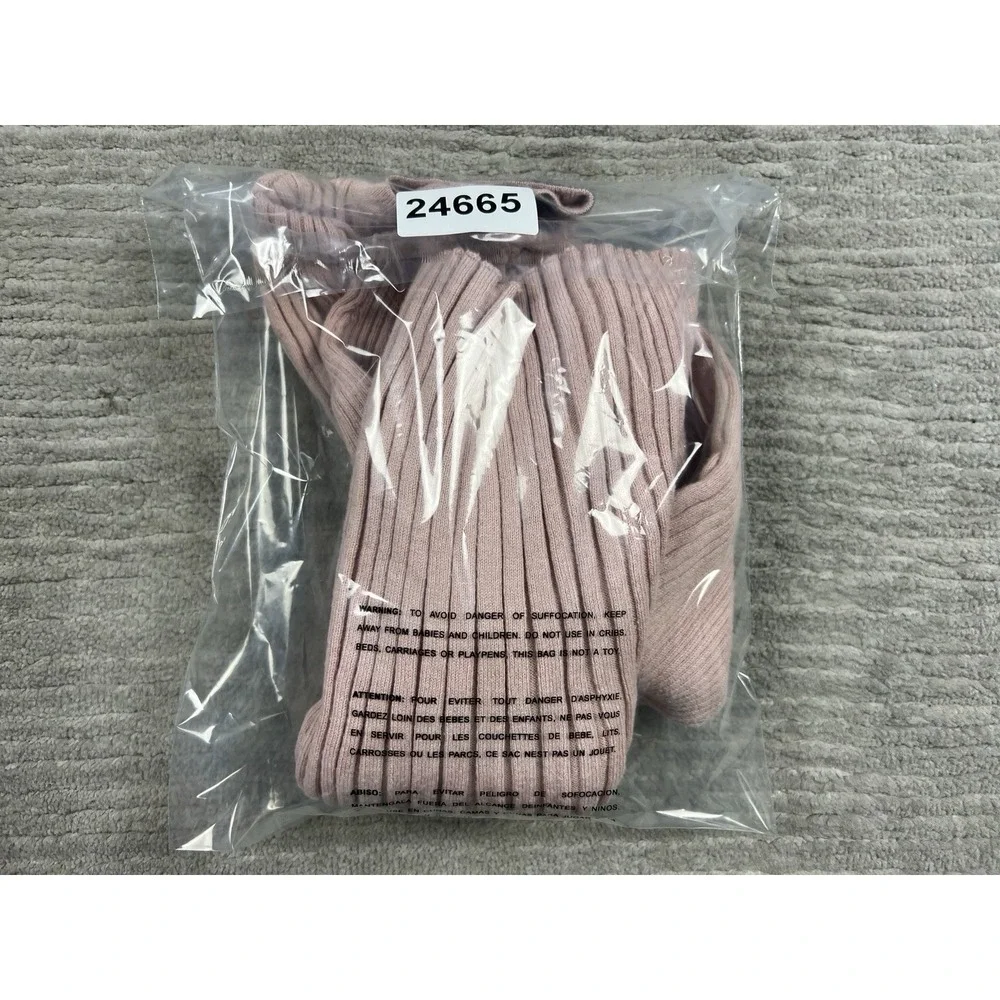 Liz Claiborne Sweater Womens Medium‎ Pink Stretch Longsleeve VNeck Ribbed Career